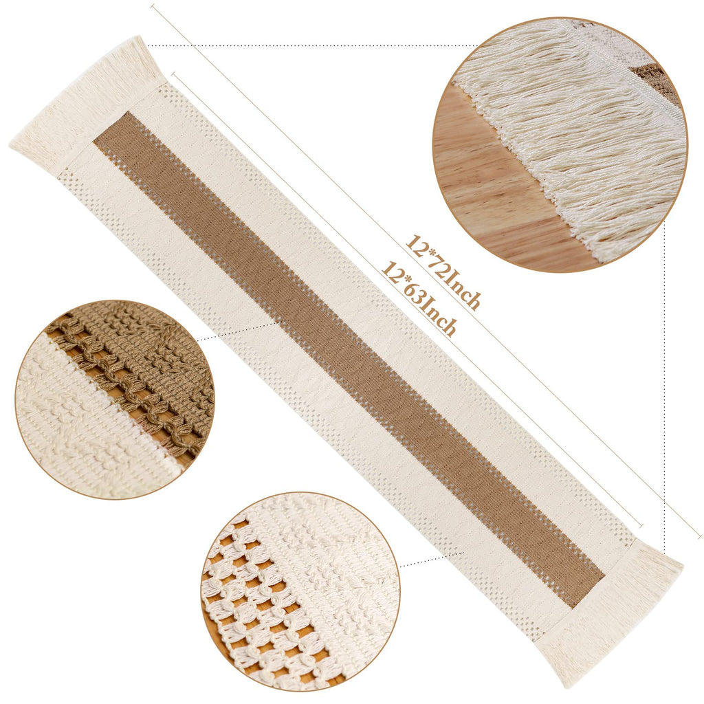 Natural Burlap Boho Table Runner