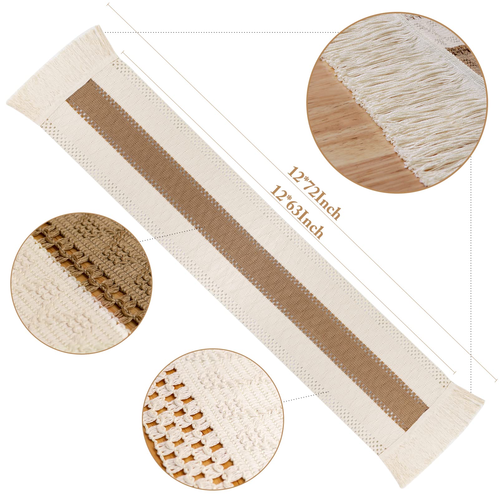 Natural Burlap Boho Table Runner
